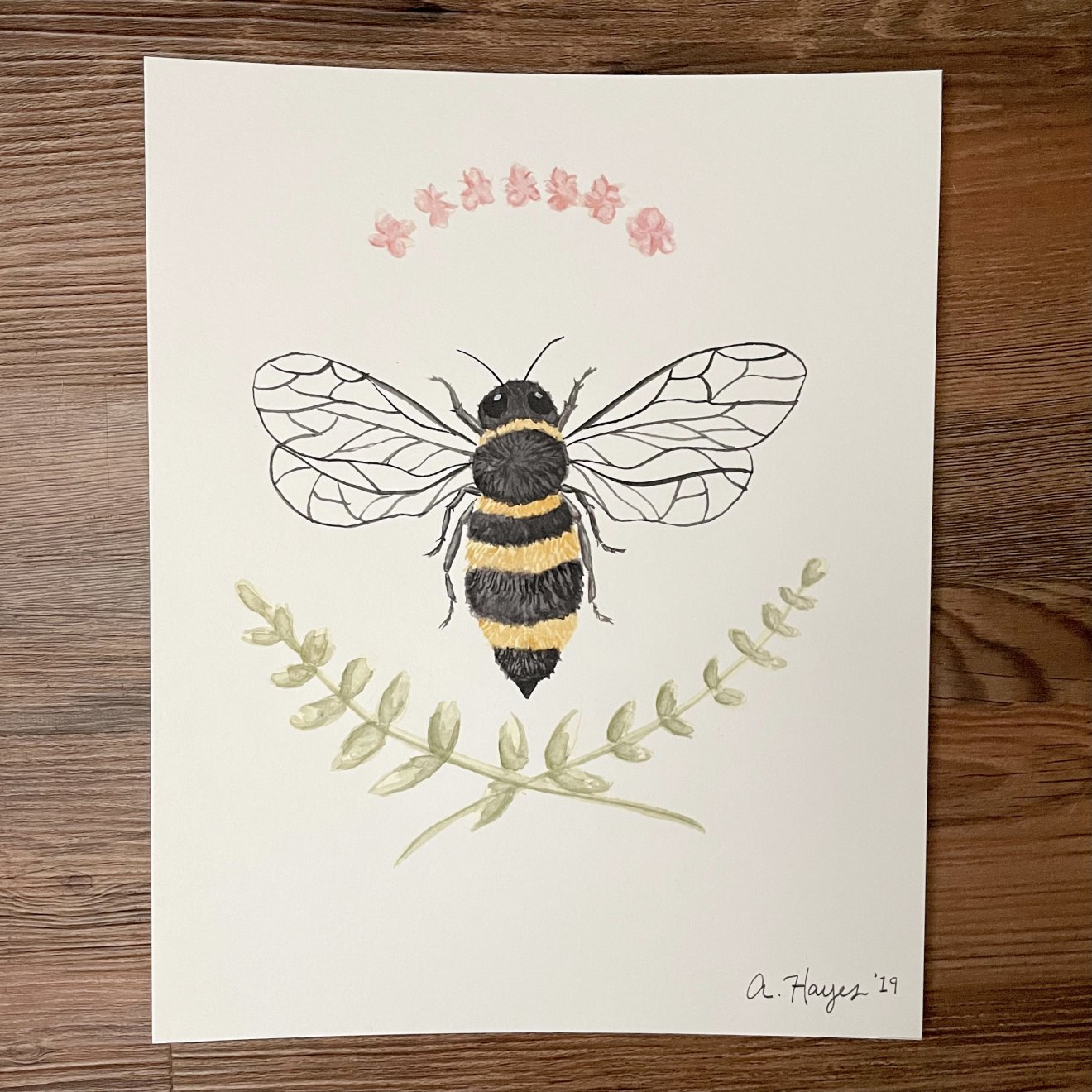 Queen Bee 8"x10" Watercolor Print